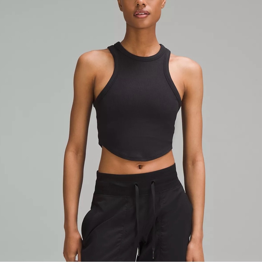 Lululemon Hold Tight Cropped Black Tank Top 8
